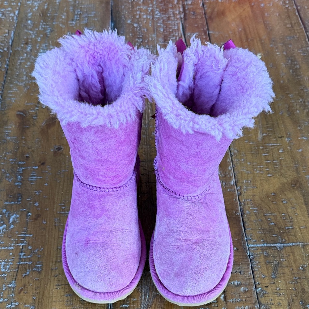 UGG Kids Purple Bailey Bow Back Boots size 11